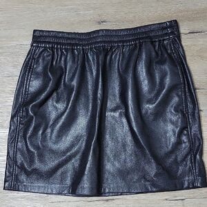 Babaton Shiny Black Mini Skirt
